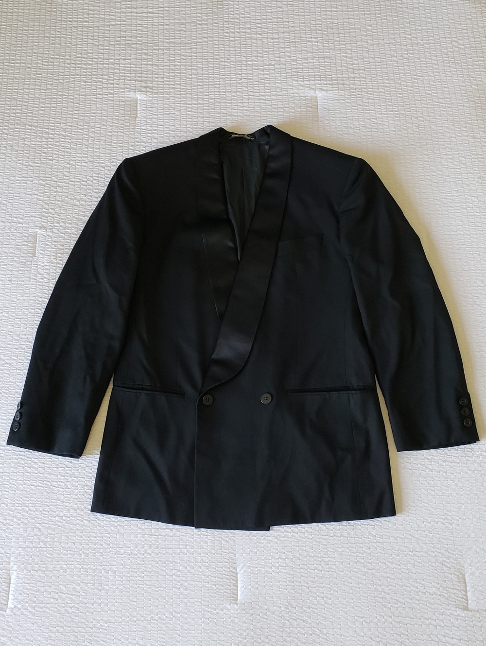 NWOT! GIORGIO ARMANI Collezioni Men's Wool One-Button Blazer (38S) Black {Italy}